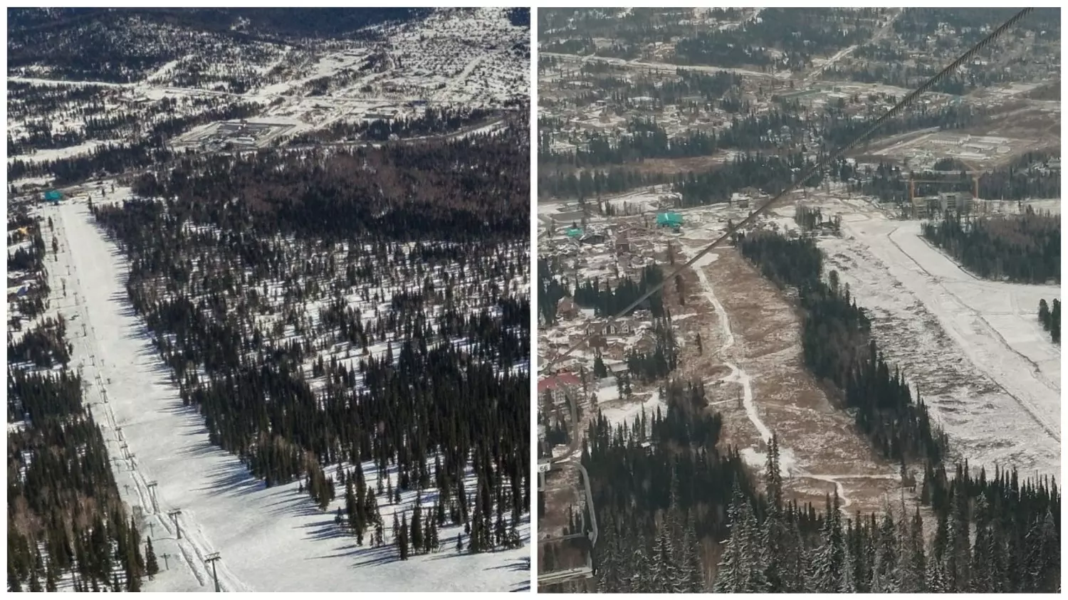 Левое фото сделано в прошлом году, фото справа - с той же точки, но осенью 2023 года