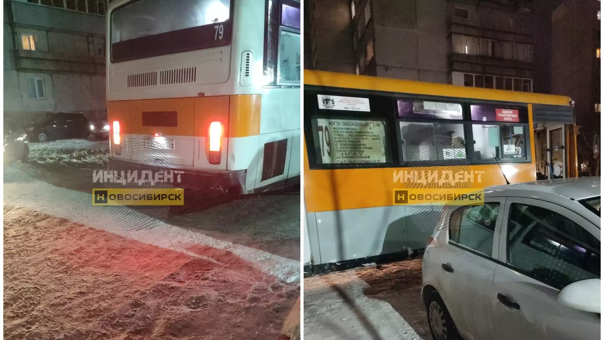 Автобус объехал пробку по дворам в Новосибирске — водителя ищет ГИБДД
