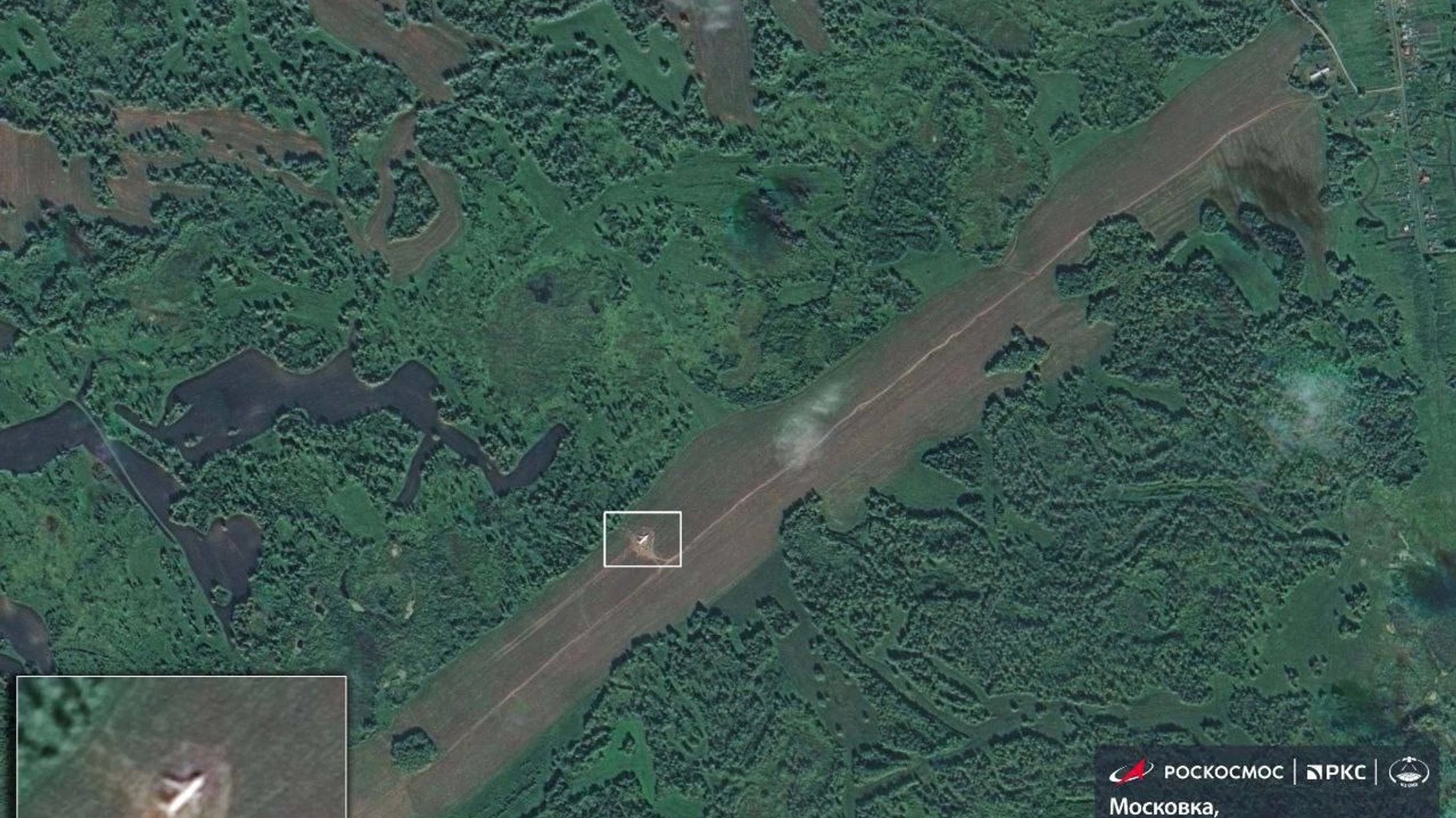 Появился снимок аварийного самолета «Уральских авиалиний» из космоса