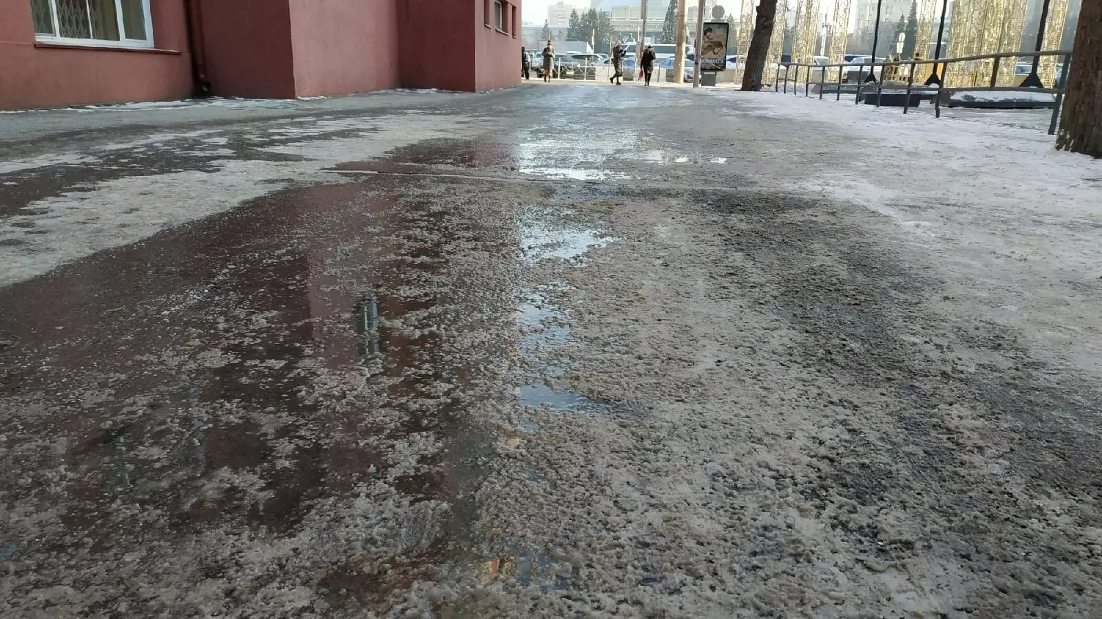 На улицах зимой образуется грязная "каша" из-за "Бионорда".
