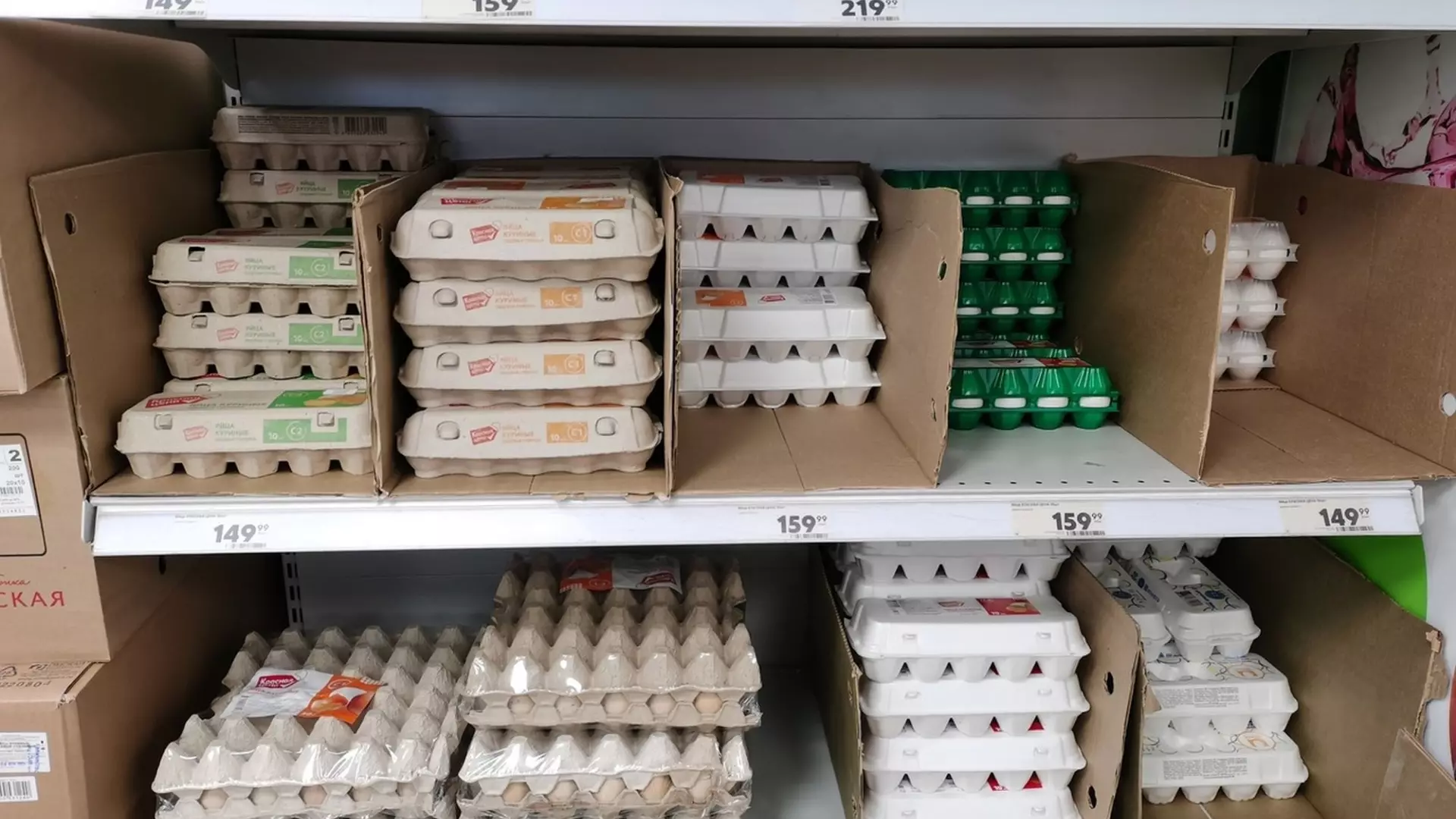 Куриные яйца в новосибирских магазинах дешевеют крайне медленно